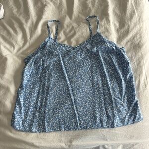 Old Navy light blue floral spaghetti strap tank top